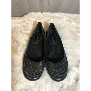 Earth Origins Natalie Women’s Black Leather Flats Size 8.5